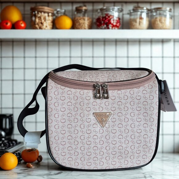 Guess Insulated Lunch Bag Junction Travel Signature Logo, light rose NWT - Picture 1 of 8